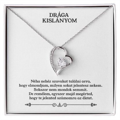 Drága Kislányom - 14 Karátos Fehérarany Bevonatú Cirkónia kövekkel berakott nyaklánc❤️